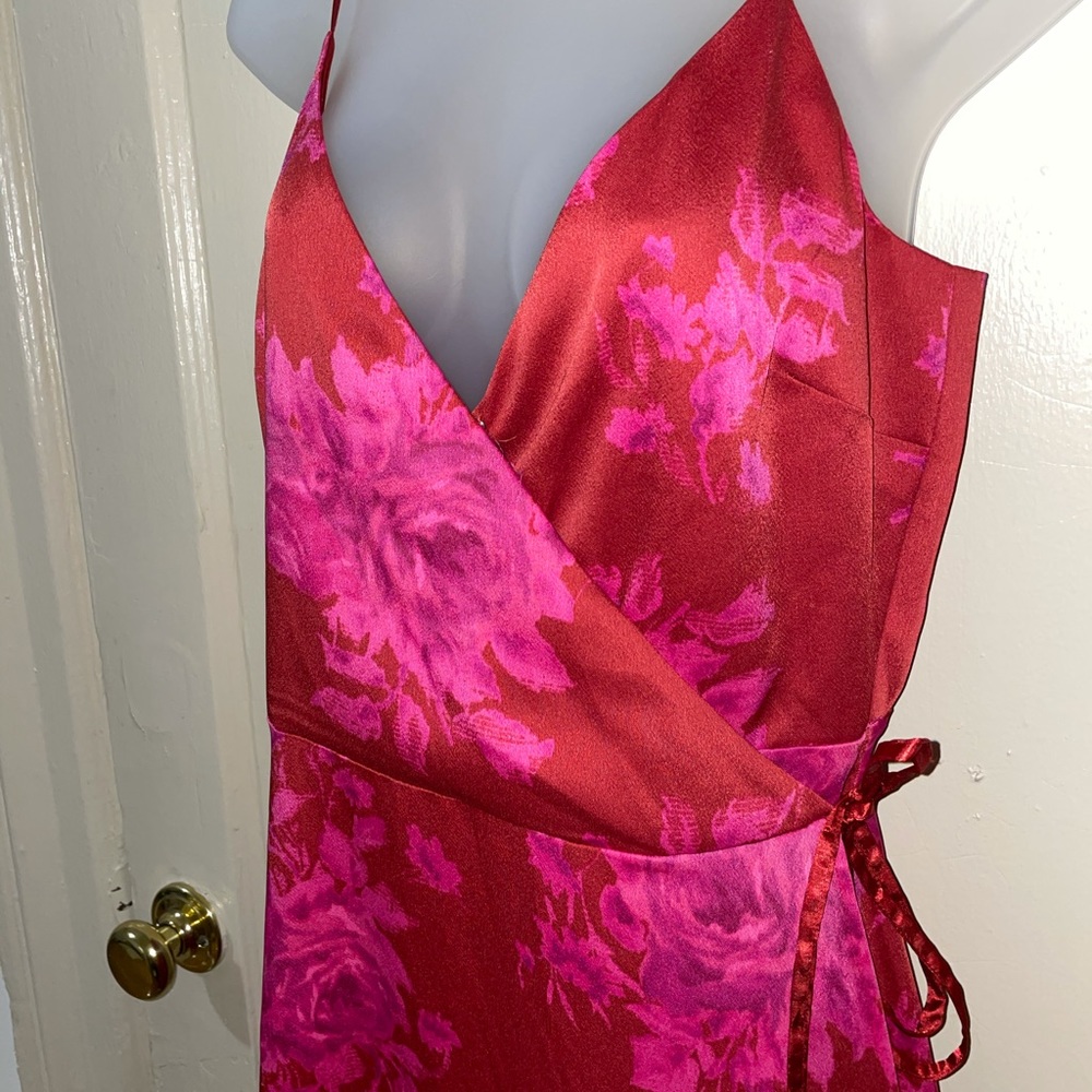 H&M Fuscia and Red Silk Dress